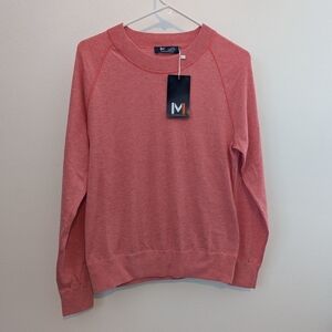 Movetes Restore Organic Cotton Crewneck Sweater - Pastel Red